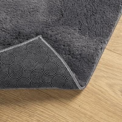 VidaXL Vloerkleed huarte laagpolig zacht wasbaar 80x250 cm antraciet VidaXL Vloerkleed huarte laagpolig zacht wasbaar 80x250 cm antraciet