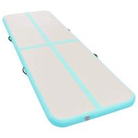 VidaXL Gymnastiekmat met pomp opblaasbaar 800x100x10 cm pvc groen - thumbnail
