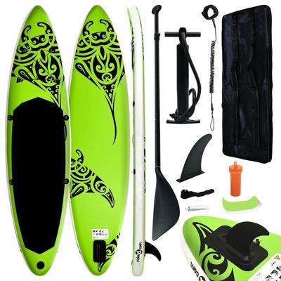 VidaXL Stand up paddleboardset opblaasbaar 366x76x15 cm groen