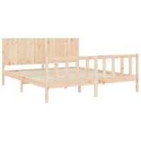 Bedframe met hoofdbord massief hout - thumbnail