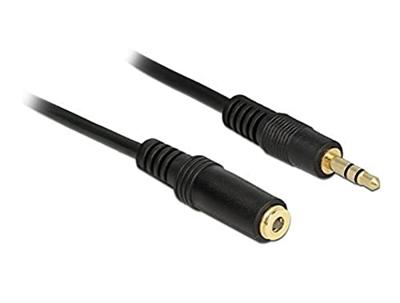 Delock 83766 Connector Audio Verlengkabel [1x Jackplug male 3,5 mm - 1x Jackplug female 3,5 mm] 2 m Zwart
