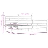 Bedframe zonder matras metaal bruin eikenkleurig 200x200 cm - thumbnail