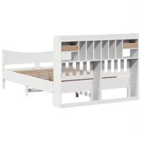 Bedframe zonder matras massief grenenhout wit 150x200 cm - thumbnail