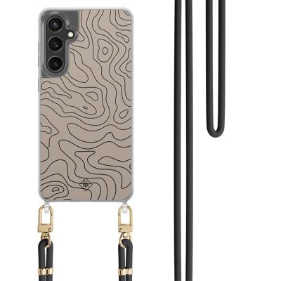Samsung Galaxy S24 FE hoesje met zwart koord - Abstract lines