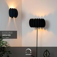 Lucide SPENCER - Wandlamp - 1xE27 - Zwart - thumbnail