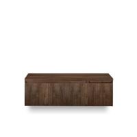 Frozen 3d Badmeubelset 140 cm - Greeplijst in kleur - Wastafel Onderkast - met Bovenblad Dark Oak - thumbnail