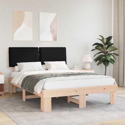 Bedframe met Gevoerd Hoofdgedeelte Zwart 160 x 200 cm