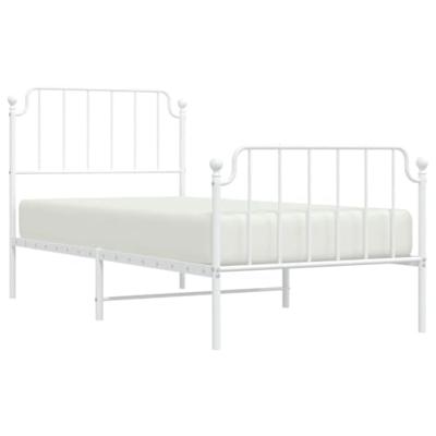 Bedframe met hoofd- en voeteneinde metaal wit 90x190 cm