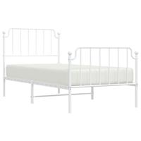 Bedframe met hoofd- en voeteneindemetaal wit 90x200 cm - thumbnail