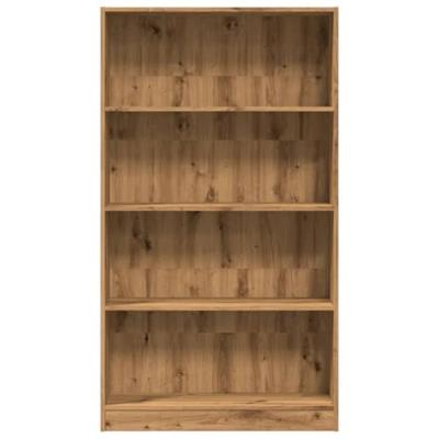 Boekenkast 80x24x143 cm bewerkt hout artisanaal eikenkleurig