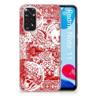 Silicone Back Case Xiaomi Redmi 10 | Redmi Note 11 4G Angel Skull Rood Silicone Back Case Xiaomi Redmi 10 | Redmi Note 11 4G Angel Skull Rood