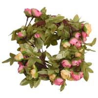 VidaXL Kerstslingers met bloemen 6 st 215 cm roze - thumbnail