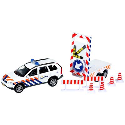 Kids GLOBE die-cast politie volvo xc90 met pijlwagen nl