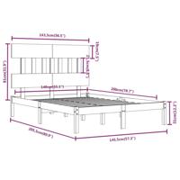 Bedframe massief hout 140x200 cm - thumbnail