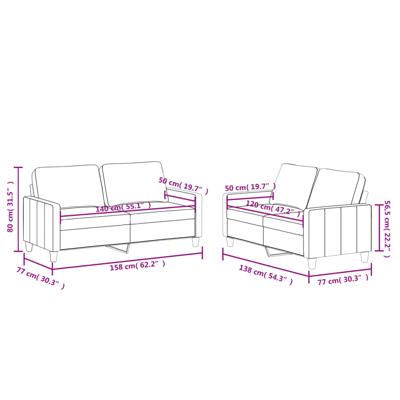 3-delige Loungeset met kussens kunstleer wijnrood