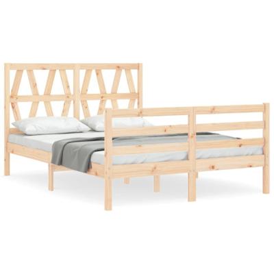 Bedframe met hoofdbord massief hout