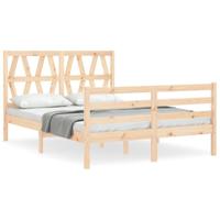 Bedframe met hoofdbord massief hout - thumbnail