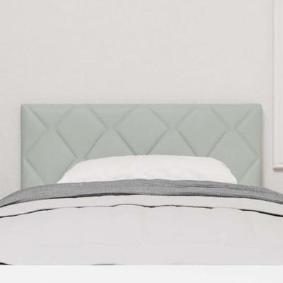 LED Hoofdbord met LED -striplichten Lichtgrijs 90 cm Fluweel