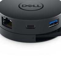 DELL Mobile Adapter DA300 Bedraad USB 3.2 Gen 2 (3.1 Gen 2) Type-C Zwart - thumbnail