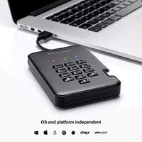 iStorage diskAshur PRO 2® 2 TB Externe harde schijf (2,5 inch) USB-A 3.2 Gen 2 Grafiet IS-DAP2-256-2000-C-G - thumbnail