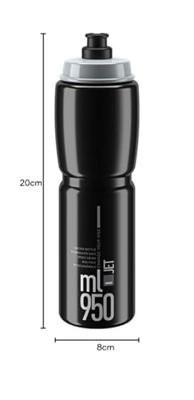 ELITE bidon "jet plus" bottle jet plus 950ml black/grey