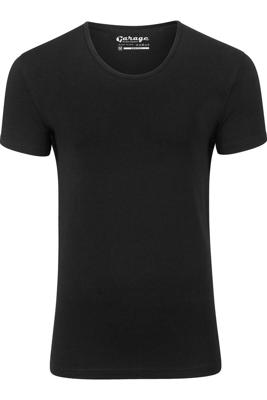 Garage T-Shirt Deep Round Neck Bodyfit Black ( art 0205)