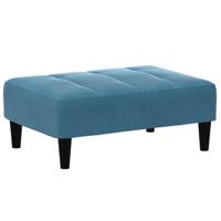 Slaapbank 2-zits met voetenbank fluweel blauw - thumbnail