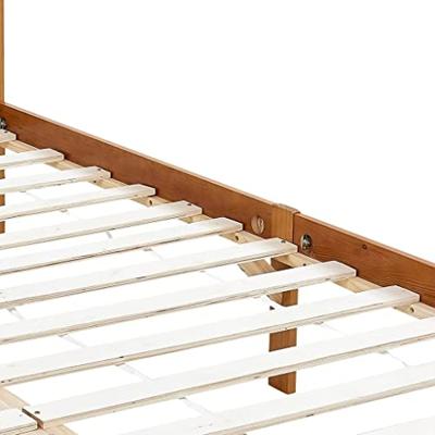 Hemelbedframe massief grenenhout honingbruin 100x200 cm