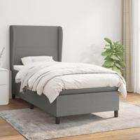 Boxspring met matras stof donkergrijs 90x190 cm - thumbnail