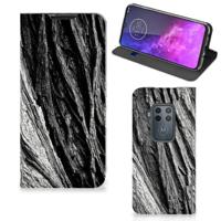 Book Wallet Case Motorola One Zoom Boomschors Grijs - thumbnail