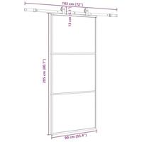 Schuifdeur met beslagset 90x205 cm ESG glas zwart - thumbnail