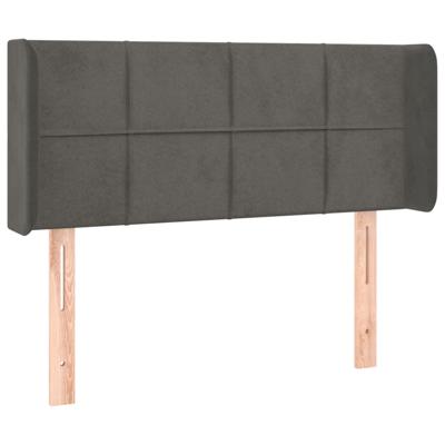 Hoofdbord LED 83x16x118/128 cm fluweel donkergrijs