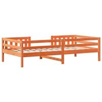 Bedframe zonder matras massief grenenhout wasbruin 75x190 cm - thumbnail