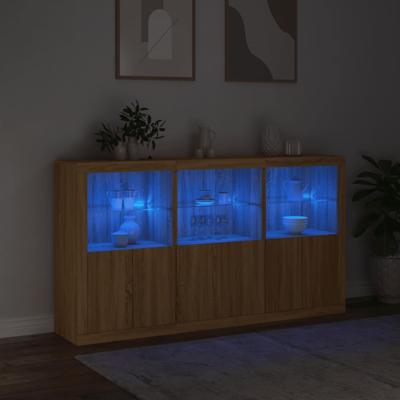 Dressoir met LED-verlichting 181,5x37x100 cm sonoma eikenkleur