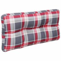 vidaXL Bankkussen pallet ruitpatroon 80x40x10 cm rood - thumbnail