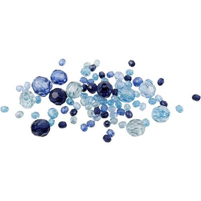 Creativ Company Facetkralen mix blauw harmonie, 45 gram