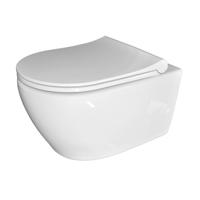Wandcloset Sanicare Rondo Rimfree Compact Met Bidetspoeler Keramiek 51x36 cm Wit - thumbnail