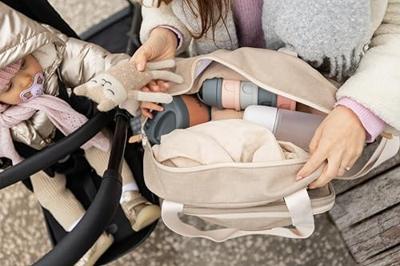 Luiertas Genève II BEABA beige, bedrukt Luiertas Genève II BEABA beige, bedrukt