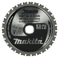Makita Accessoires Cirkelzaagblad Zacht Staal Specialized 136x20x1,5 30T - B-33526 - thumbnail