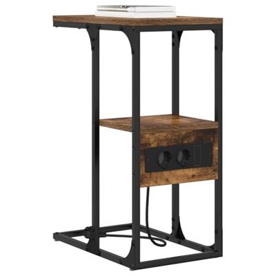 Nachtkastje Gerookt eiken 41.5 x 26 x 60.5 cm Bewerkt hout