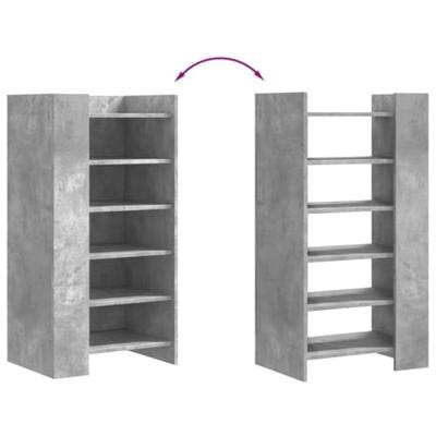 Schoenenkast 52x37,5x100 cm bewerkt hout betongrijs