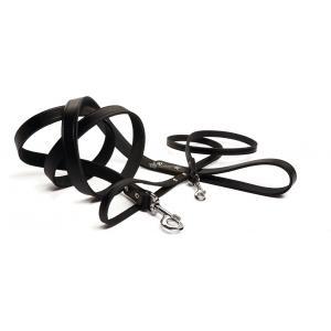 Hondenriem van leer 165cm x 12mm zwart Hondenriem van leer 165cm x 12mm zwart