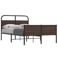 Bedframe zonder matras bewerkt hout bruin eikenkleur 140x190 cm - thumbnail