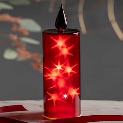 Leonardo Stella Kaarslamp met ledverlichting rood 27 cm