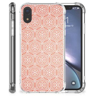 Apple iPhone Xr Doorzichtige Silicone Hoesje Pattern Orange