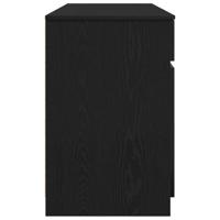 Bureau met lade Zwart eiken 140 x 49 x 76 cm Bewerkt hout - thumbnail