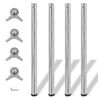 Tafelpoten in hoogte verstelbaar chroom 870 mm 4 st - thumbnail