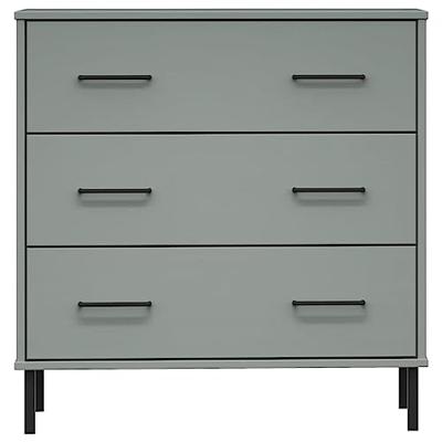 Dressoir met 3 lades OSLO 77x40x79,5 cm massief hout grijs