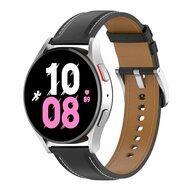 Luxe leren bandje - Zwart - Samsung Galaxy watch 7 / Galaxy Watch FE - 40mm & 44mm Luxe leren bandje - Zwart - Samsung Galaxy watch 7 / Galaxy Watch FE - 40mm & 44mm