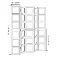 Kamerscherm met 5 panelen massief paulowniahout wit - thumbnail